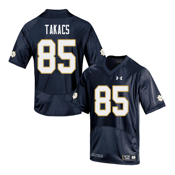 Men's NCAA Notre Dame Fighting Irish #85 George Takacs Stitched College Under Armour Authentic Navy Big & Tall Football Jersey TX10W00AI